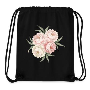 Pfingstrosen Bouquet in Rosa - Stanley/Stella recycelter Gym Bag - Schwarz - Vorne