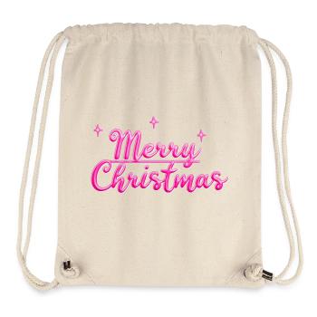 Merry Christmas Neon Pink - Stanley/Stella Recycled Gym Bag - natural - Front