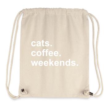 Coffee Cats Wochenenden süßes Kawaii Koffein-Geschenk - Stanley/Stella recycelter Gym Bag - Naturweiß - Vorne