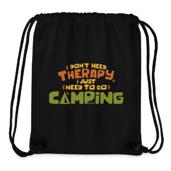 Humorous Quote About Camping & Therapy - Stanley/Stella Recycled Gym Bag - black - Front