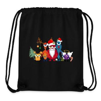 Eine weihnachtliche bunte Monster Familie - Stanley/Stella recycelter Gym Bag - Schwarz - Vorne