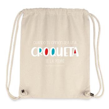 Krokette (dunkel) - Stanley/Stella recycelter Gym Bag - Naturweiß - Vorne