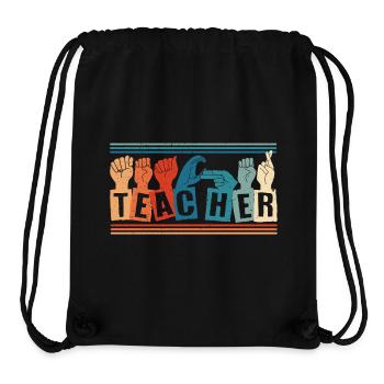ASL Dolmetscher Gebärdensprache - Stanley/Stella recycelter Gym Bag - Schwarz - Vorne