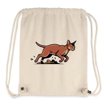Abessinische Katze Laufgeschwindigkeits-Porträtsport - Stanley/Stella recycelter Gym Bag - Naturweiß - Vorne