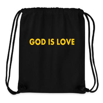 God is love - Sac à cordon recyclé Stanley/Stella - noir - Devant