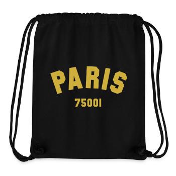 1er arrondissement de PARIS - Sac à cordon recyclé Stanley/Stella - noir - Devant