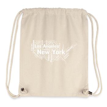 United States city typography layout map  - Stanley/Stella Recycled Gym Bag - natural - Front