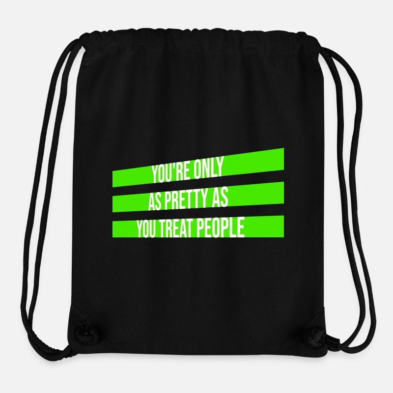 Solo eres tan guapa como tratas a la gente, Ehrlich - Mochila saco reciclada de Stanley/Stella - negro