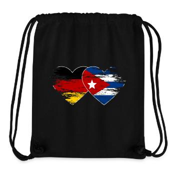 Germany Cuba flag used heart - Stanley/Stella Recycled Gym Bag - black - Front