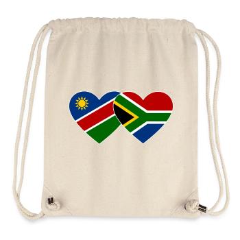 Namibia South Africa Flag Heart - Stanley/Stella Recycled Gym Bag - natural - Front
