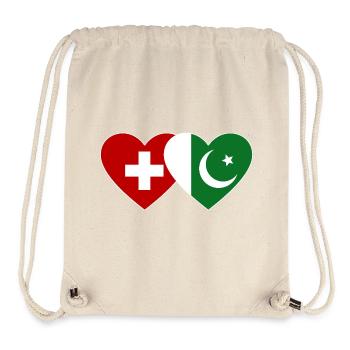 Schweiz Pakistan Flagge Herz - Stanley/Stella recycelter Gym Bag - Naturweiß - Vorne