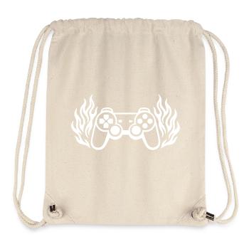 Flammen Controller, brennende Gamepad Grafik - Stanley/Stella recycelter Gym Bag - Naturweiß - Vorne