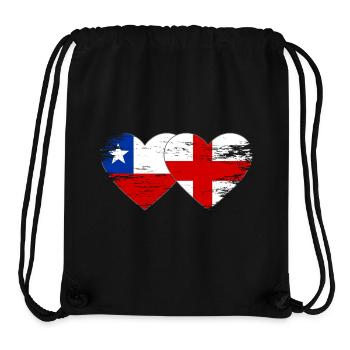 Chile England flagge Herz - Stanley/Stella recycelter Gym Bag - Schwarz - Vorne