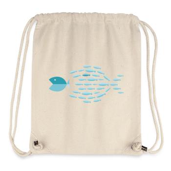 Blue School Silhouette - kleine Fische fressen große Fische - Stanley/Stella recycelter Gym Bag - Naturweiß - Vorne