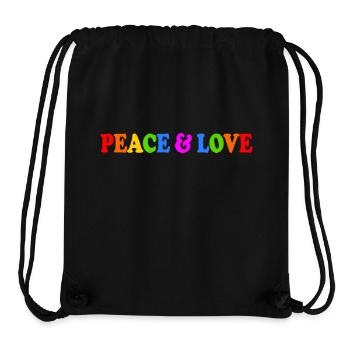 Peace and love - Stanley/Stella Recycled Gym Bag - black - Front