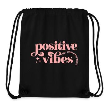 Positive Vibes in Pink Typography - Stanley/Stella Recycled Gym Bag - black - Front