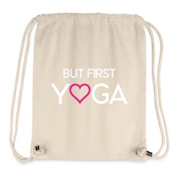 Aber zuerst Yoga - Stanley/Stella recycelter Gym Bag - Naturweiß - Vorne