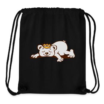 Un petit ours avec une couronne d'or dort - Sac à cordon recyclé Stanley/Stella - noir - Devant