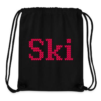 Ski Knitwear Winter Ski Holiday Pattern Alps Snow - Stanley/Stella Recycled Gym Bag - black - Front