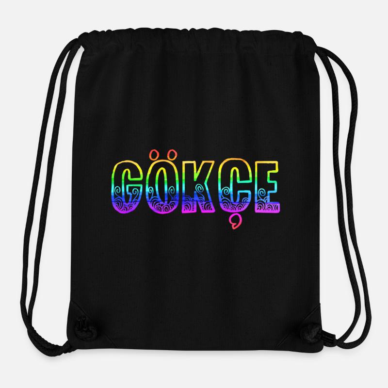 Gökçe RS Arc-en-ciel - Sac à cordon recyclé Stanley/Stella - noir