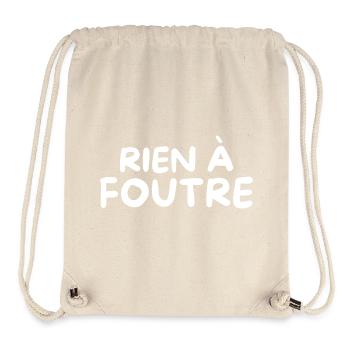 Humour Slogan Humoristique Simple Rien à Foutre - Sac à cordon recyclé Stanley/Stella - blanc naturel - Devant