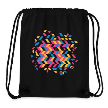 Un motif à chevrons - Sac à cordon recyclé Stanley/Stella - noir - Devant