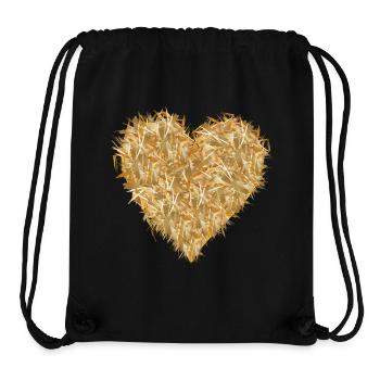 Herz aus Stroh in leuchtenden goldgelben Farbtönen - Stanley/Stella recycelter Gym Bag - Schwarz - Vorne