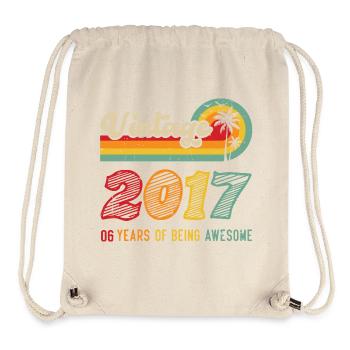 Jahrgang 2017, Geburtstagsgeschenk 6 Jahre - Stanley/Stella recycelter Gym Bag - Naturweiß - Vorne