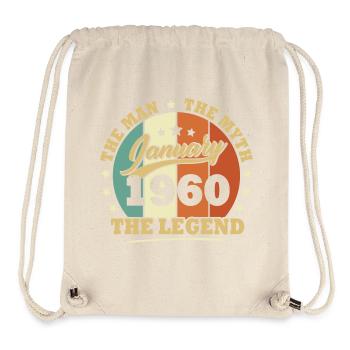 Januar 1960, 63 Jahre alt Geburtstagsmann Frau - Stanley/Stella recycelter Gym Bag - Naturweiß - Vorne