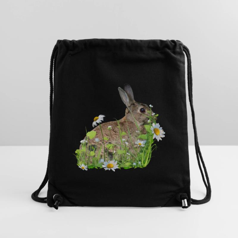 Fleurs blanches de lapin Sac à cordon recyclé Stanley/Stella
