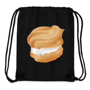 Illustration eines mit Sahne gefüllten Windbeutel - Stanley/Stella recycelter Gym Bag - Schwarz - Vorne