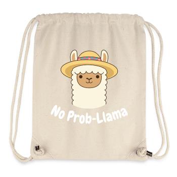 No Prob Lama Llama Cartoon - Stanley/Stella recycelter Gym Bag - Naturweiß - Vorne