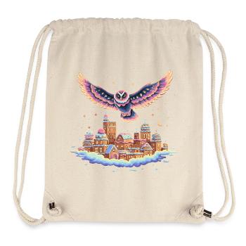 Pastell-Eulenflug über Wolkenstadt - Stanley/Stella recycelter Gym Bag - Naturweiß - Vorne