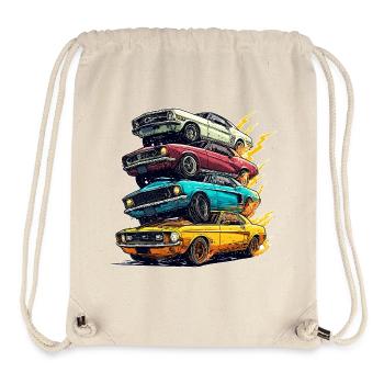 Just A Boy Who Loves Cars Kleinkind-Grafik - Stanley/Stella recycelter Gym Bag - Naturweiß - Vorne