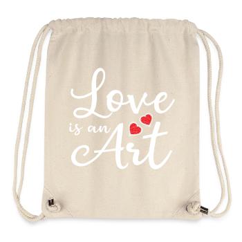 L’amour est de l’art – L’art du cœur - Sac à cordon recyclé Stanley/Stella - blanc naturel - Devant