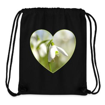 Schneeglöckchen Herzdesign - Stanley/Stella recycelter Gym Bag - Schwarz - Vorne