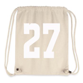 Ziffern 27 Kontrast-Design - Stanley/Stella recycelter Gym Bag - Naturweiß - Vorne