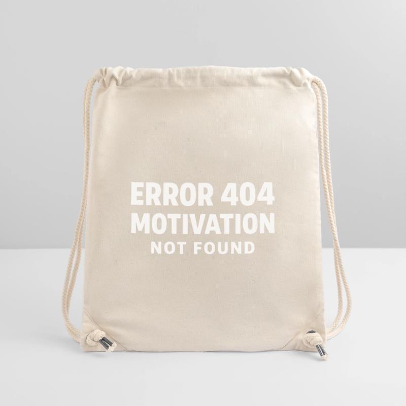 Error 404 Motivation not found Funny saying Stanley/Stella Recycled Gym Bag