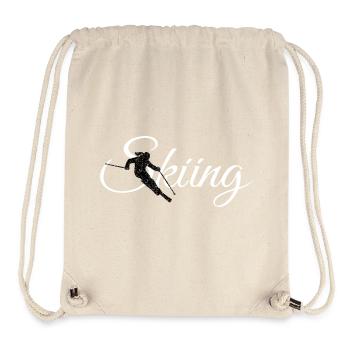 Skiing skier (white) winter sports après-ski - Stanley/Stella Recycled Gym Bag - natural - Front