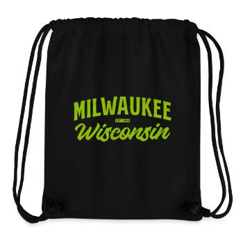 Milwaukee Wisconsin Vintage Script - Stanley/Stella Recycled Gym Bag - black - Front