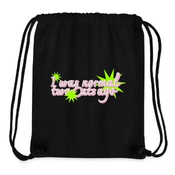 Zwei Katzen zu spät Crazy Catlady - Stanley/Stella recycelter Gym Bag - Schwarz - Vorne