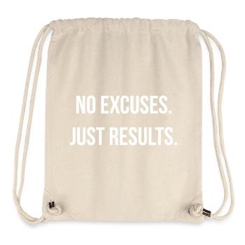NO EXCUSES. JUST RESULTS. | Greyline Official - Stanley/Stella Recycled Gym Bag - natural - Front