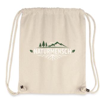 Naturmensch – Naturverbundenes Statement Design - Stanley/Stella recycelter Gym Bag - Naturweiß - Vorne