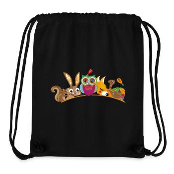 eight forest animals - Stanley/Stella Recycled Gym Bag - black - Front