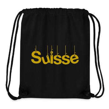 SUISSE. PAYS. GENEVE. SUISSE. HUMOUR. PAYS. DRAPEA - Sac à cordon recyclé Stanley/Stella - noir - Devant