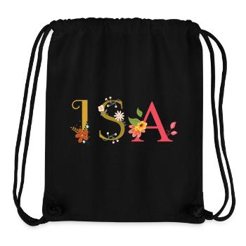 ISA Name mit Blumen geschmückt - Stanley/Stella recycelter Gym Bag - Schwarz - Vorne