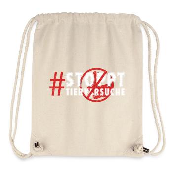 Tierschutz STOPPT TIERVERSUCHE LUSTIG - Stanley/Stella recycelter Gym Bag - Naturweiß - Vorne