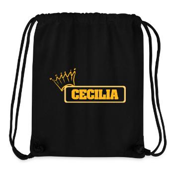 Cecilia comme nom - Sac à cordon recyclé Stanley/Stella - noir - Devant