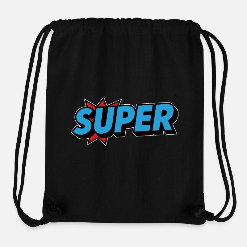 Lettrage rétro à l’ancienne - Sac à cordon recyclé Stanley/Stella - noir