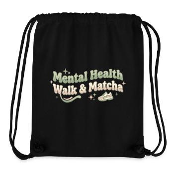 Matcha Walk Tee Spaziergang Trend Grüntee - Stanley/Stella recycelter Gym Bag - Schwarz - Vorne